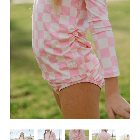 Albion Fit Toddler Pink Check Swim - Picture 2 of 4